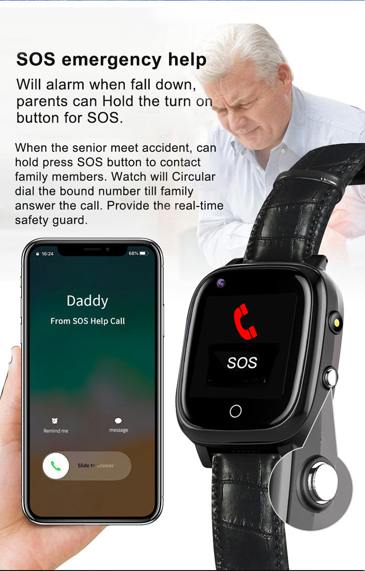 Ceas smartwatch GPS adulti si copii Techon H10 4G, Negru Ceas smartwatch GPS adulti si copii Techon H10 4G, Negru